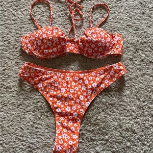 Floral Orange Bikini Set